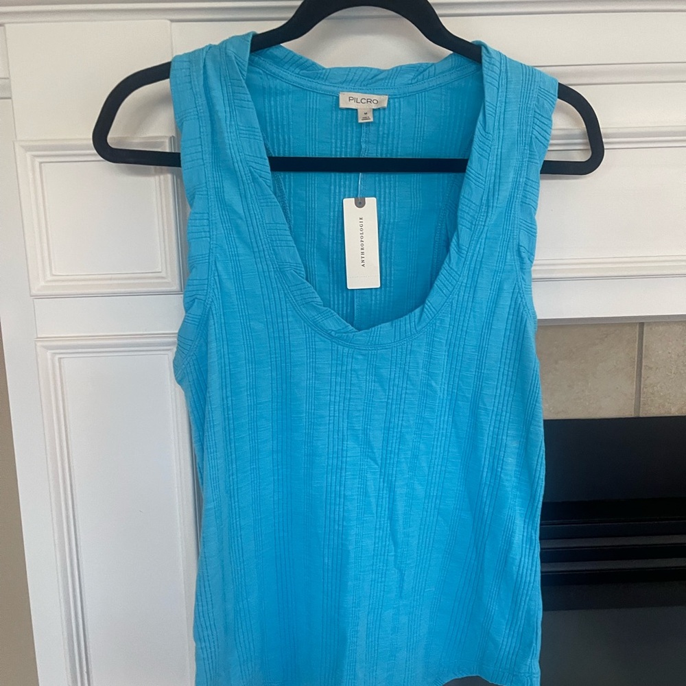 Anthropologie blue sleeveless tank